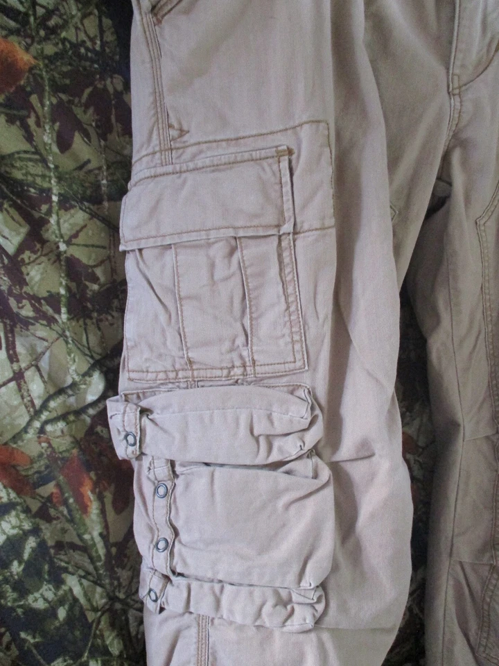 Polo Ralph Lauren 4883A Pantalones cargo militares ajustados algodón tostado ajuste excedente 42 30 Foto 2 de 4