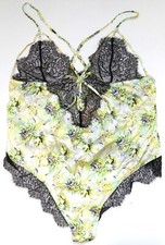Victoria's Secret Designer Collection Green Floral Fantasy Island Thong Teddy