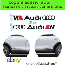 2 adesivi AUDI e strisce rosse/nere A1 A3 A4 A5 A6 Q3 Q5 Q7 TT S line