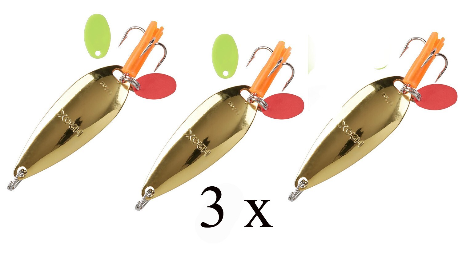3 x H20 Xpress Classic Casting Spoon 3/4 Oz - 4" Gold Spoons