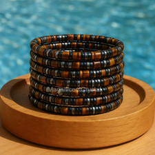 5pcs Tiger Eye Hematite Beads Men Bracelet Healing Luck Wealth Jewelry Gifts