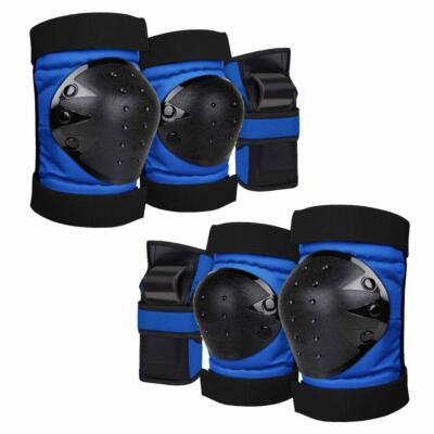 Geelife Knee Pads Elbow Pads Wrist Guards Youth Size Protective Gear  Blue/Black