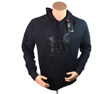 NWT 45 Under Armour Men's UA Rival Fleece Box Logo Hoodie Black Size M 1357095