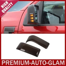 Smoked Black Side Mirror Turn Signal Lamp Light Cover Trim For Ford F150 2021+