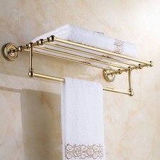 Gold Color Brass Wall Mount Bathroom Towel Rack Towel Rail/ Towel Bar Shelf