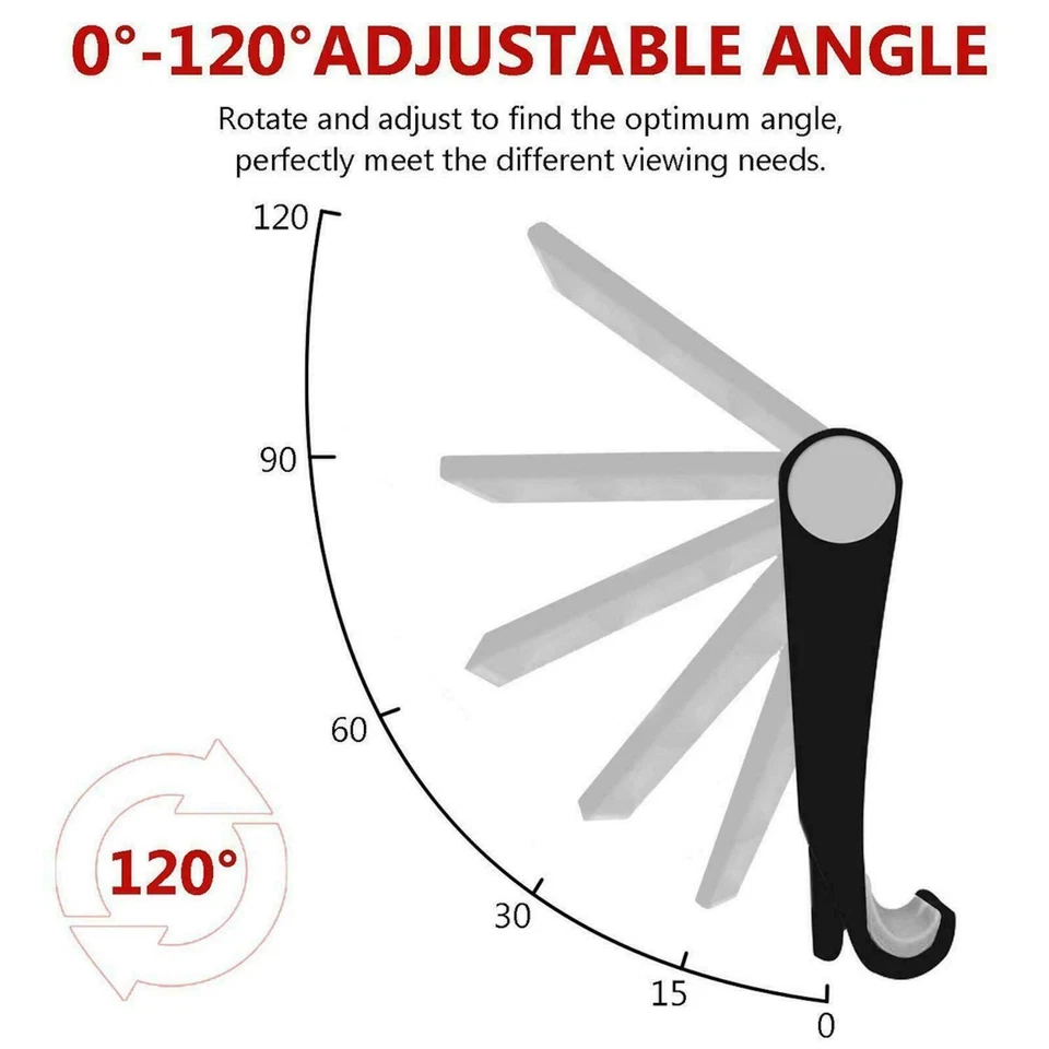 iPad Tablet iPhone Desk Stand Holder Mobile Phone Folding Portable Black - Image 4 of 4