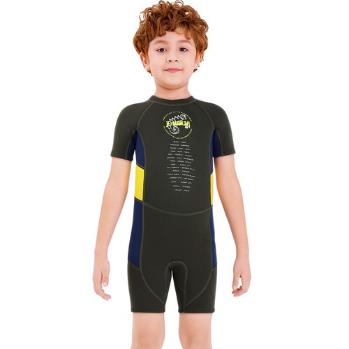 2.5MM Kids One Piece Long / Short Sleeve Surf Diving Wetsuit Girl Boy Swim Suit - Picture 37 of 68