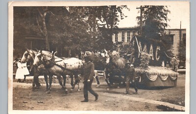 STREET PARADE FLOAT bozeman mt real photo postcard rppc montana downtown history
