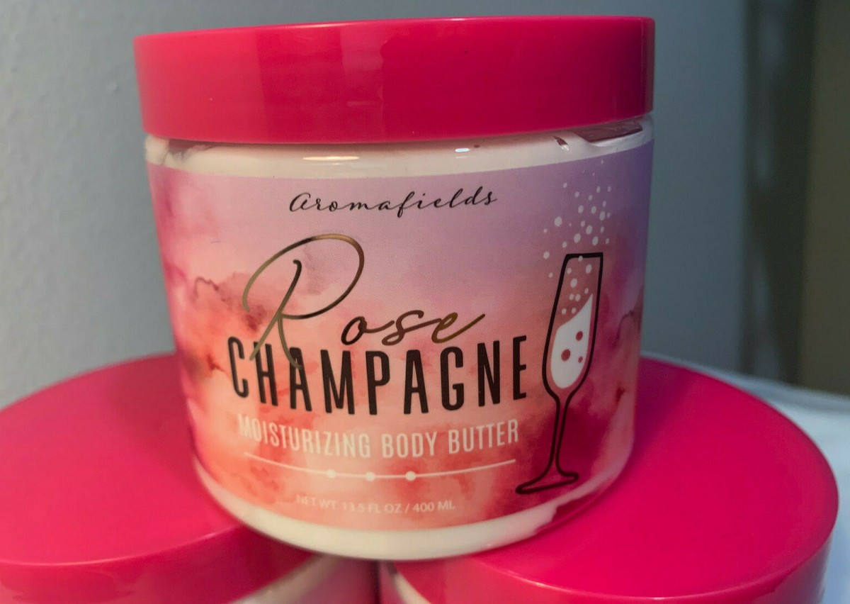 AROMAFIELDS ROSE CHAMPAGNE MOISTURIZING BODY BUTTER FL OZ NEW