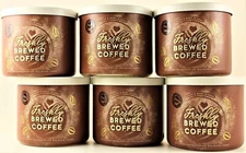 QTY 6 - Bath & Body Works White Barn FRESHLY BREWED COFFEE 3-Wick 14.5 Oz Candle