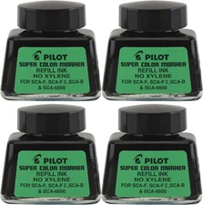 Pilot Super Color Permanent Marker Refill Ink, Four 1-Oz Bottles, Xylene-Free