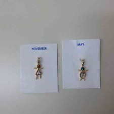 2pc. Children-Boy or Girl Birthstone Charm Pendant -Your choice