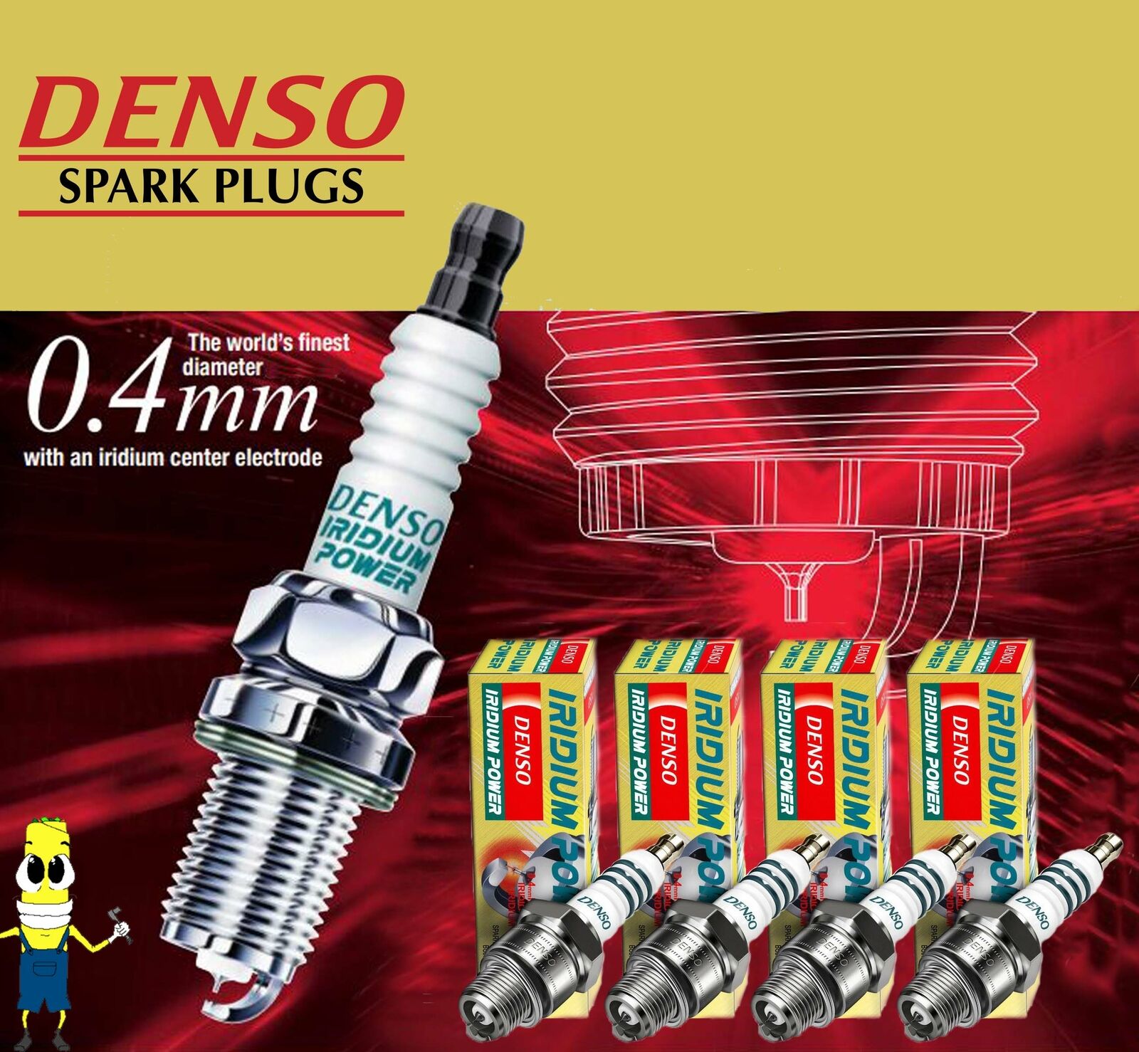 Denso 5315 IQ27 Iridium Power Spark Plug Set of 4