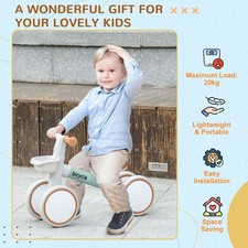  Kids Balance Bike for 1-3 Years Old with Adjustable Seat, Silent Wheels