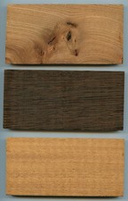 3 6" x 3" x 3/4" Exotic Wood Gun/Knife Scales - Tigerwood, Wenge, Pippy Elm