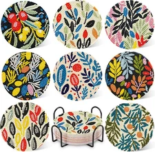 DOTZSO 8 Pcs Diamond Art Coasters Kit w/ Holder, DIY Craft Kits for Adults & Kid