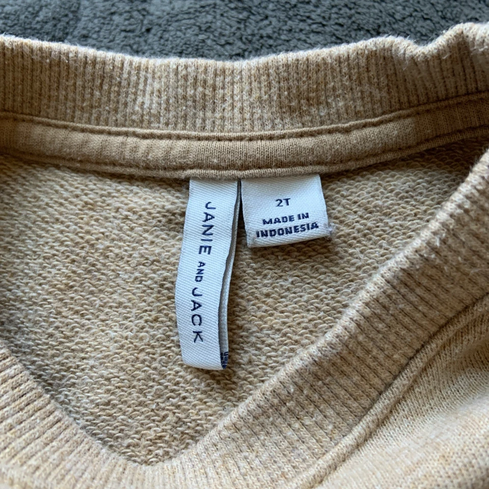 Sudadera Janie and Jack Niño 2T - Beige Caballos y Floral Foto 3 de 4