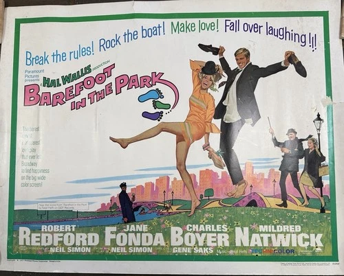 1967 Vtg BAREFOOT IN THE PARK Poster Heavy Paper 67/219 Theater Window 27x 22"