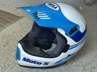 1980s Vintage Rare BELL Helmet MOTO 5 Motocross HELMET W/ Visor 7 1/8 Snell
