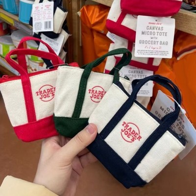 Trader Joe's Canvas Micro Tote With Grocery Bag