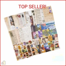 Knaid Vintage Scrapbook Supplies Pack (200 Pieces) for Junk Journal Bullet Journ