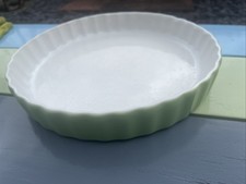 Fluted flan dish Porcelain Light Green 30cm by 4cm deep Quiche dish