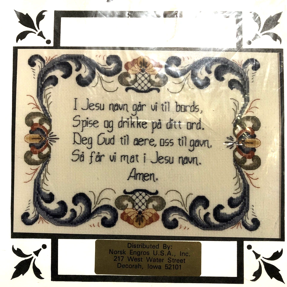 Imagining Noruego/Inglés Oración Bendición Contado Punto de Cruz Kit Foto 2 de 4