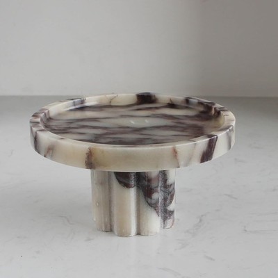 Natural Marble Tray with Legs, Vanity Decorative Tray for Counter