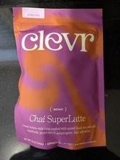 CLEVR Chai SuperLatte Instant Oatmilk Adaptogen Probiotics Black Tea 12oz NEW
