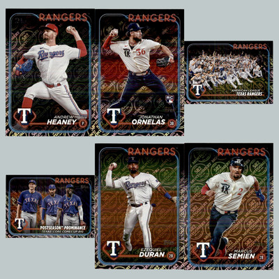 Texas Rangers Lot 6 Baseball Cards Topps 582 Montgomery Club Foil Andrew Heaney
