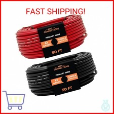 BEST CONNECTIONS 10-Gauge Automotive Primary Wire Bundle 50ft Each, Red Black
