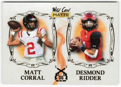 2022 Matt Corral - Desmond Ridder Wild Card Matte White Dueling Guns Rookie