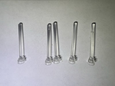 Lego Lot Of 5 Trans Clear Bar Pole Stick Aerial Transparent New City