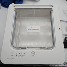 Electronic Cat Door Smart Pet Door 3 RFID Collar Keys 4 Way Locking WHITE