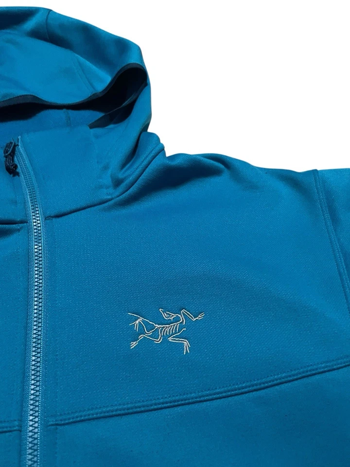 Arcteryx Jacket Mens M Blue Arenite Hoodie Fleece Lined Softshell Ski Hiking - Image 3 of 4