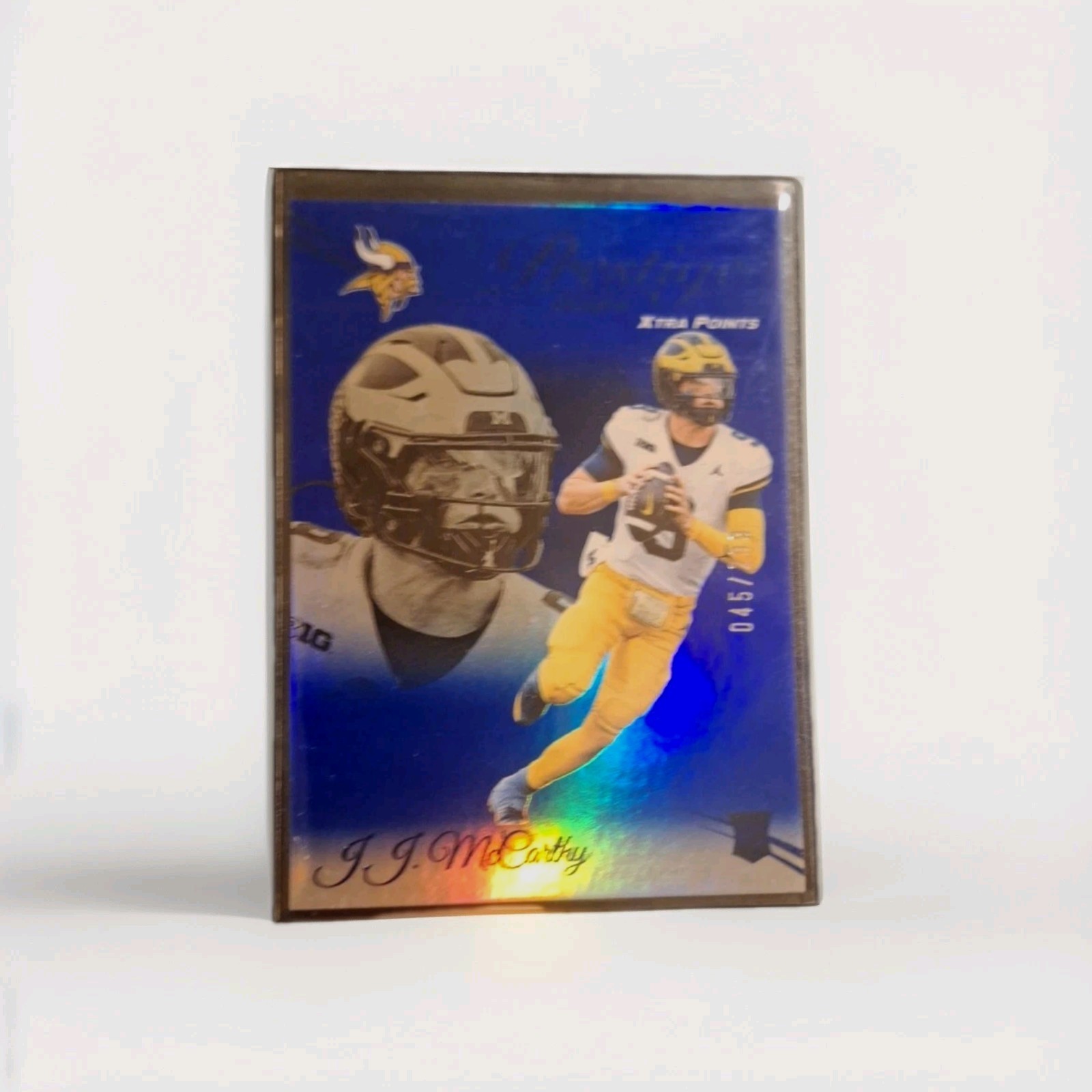 2024 Panini Prestige - Rookies J.J. McCarthy #311 Xtra Points Premium Blue /299