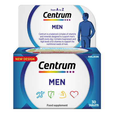 Centrum Men Multivitamin 30 Tab Daily Vitamins Minerals Energy Immunity Muscle