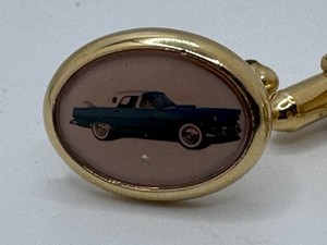 Authentic Vintage Swank Cufflinks Gold Plated 1st Generation Ford Thunderbird