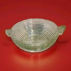 Vintage Anchor Hocking Ribbed Depression Glass "Manhattan"  Serving Bowl 1930s