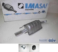 Imasaf ESD Auspuff Endtopf + Anbauteile für Opel Corsa B 1.4 + 1.6 16V + GSI