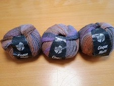 3 Skein 150g Lana Grossa Cinque Multi 60 Wool Gradient Purple Italy Color 018