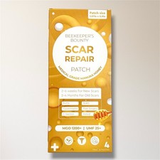 Beekeeper's Bounty Scar Repair Patch Manuka Honey UMF 25 MGO 1200 4 Patches