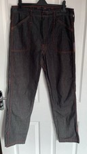 BNWOT HORNER LONGHORN SHEARING Black Jeans with Red Stitching 34 W/ 30 L