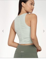 NWT Lorna Jane Ruched Cropped Active Tank Medium Color Cucumber