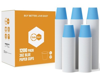 Turbo Bee 3oz Disposable Paper Cups 1200Pack, Small Bathroom Cups Bulk, Small...