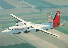 alte AK Crossair Fokker 50 Flugzeug ungelaufe...