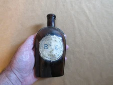 Indian Wars original Rye Whiskey 1870s Bottle Flask Label