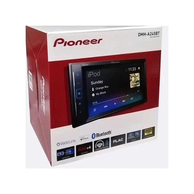 Pioneer 6.2" DMH-A245BT Digital Media AV Receiver Bluetooth iPhone USB Aux-In - Image 2 of 2