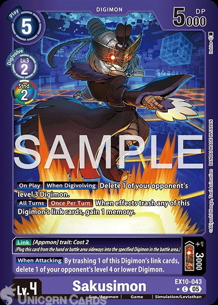 EX10-043 Sakusimon : Limited Common Foil Digimon Card : EX10: Sinister Order