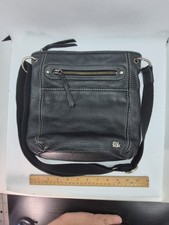 The Sak Laurel Crossbody Bag Black Pebbled Leather Adjustable Strap Purse